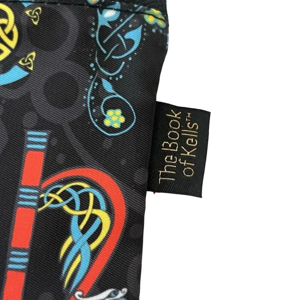 Book of Kells Celtic Alphabet Zip Pouch Trinity College Dublin Black NWT